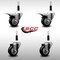 Service Caster 3'' SS Black Poly Swivel 7/8'' Expanding Stem Caster Set 2 Total Lock Brakes, 4PK SCC-SSEXTTL20S314-PPUB-BLK-2-S-2-78 - alternate 4